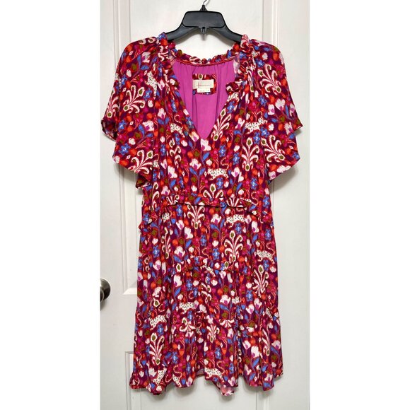 ANTHROPOLOGIE Robin Tiered Short Sleeve Mini Dress M - Picture 4 of 12